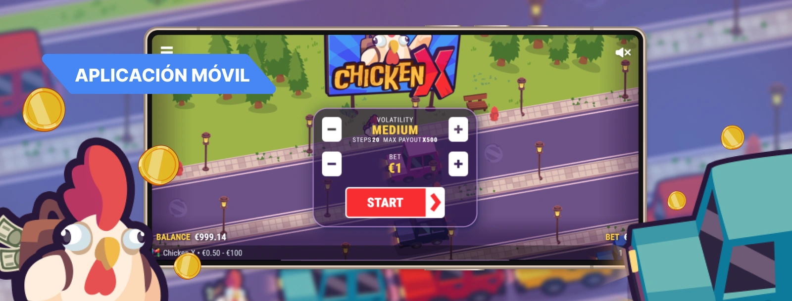 Εικόνα εφαρμογής Chicken X για κινητά.