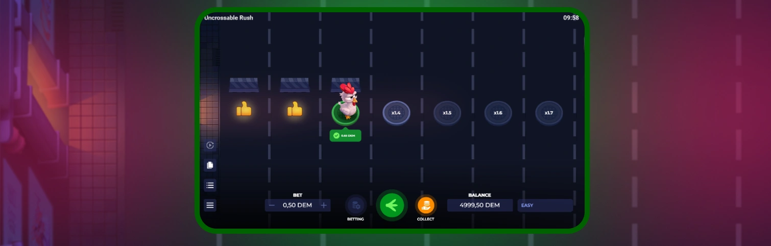 Uncrossable Rush Θέμα, Γραφικά, Ήχος, Ήχοι.