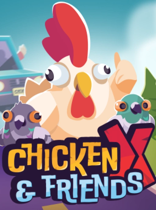 Κάθετο λογότυπο Chicken X & Friends.